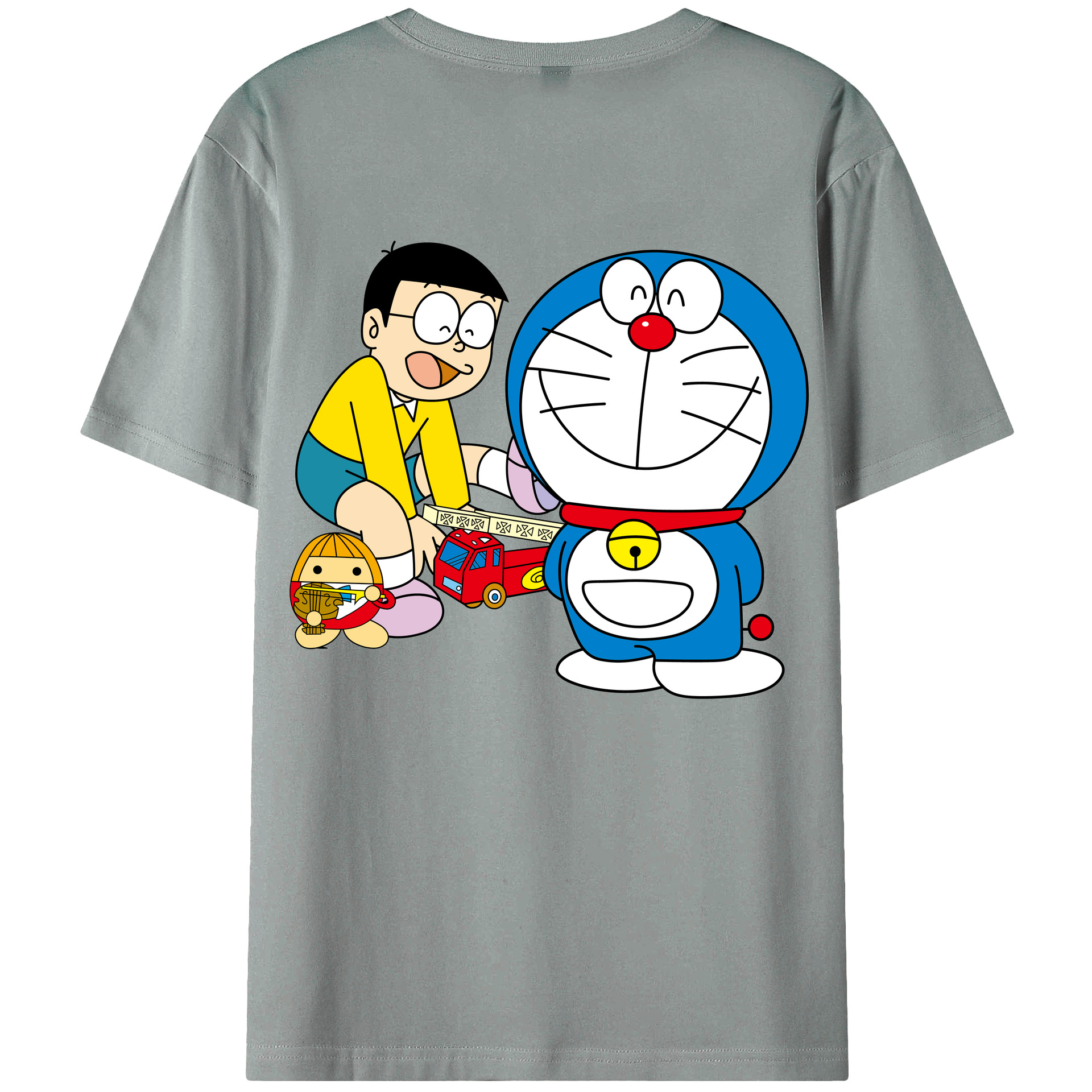 （画像用） ドラえもん Doraemon 綿100％ メンズ半袖Tシャツ（バックプリント） 通気性